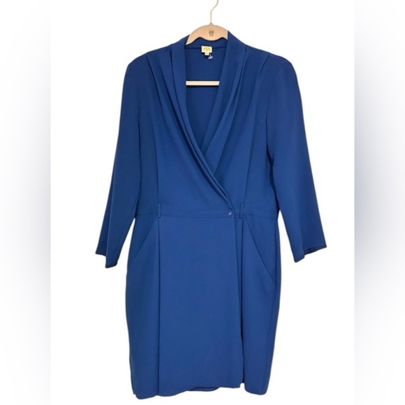 Wilfred Aritzia collared mini wrap classic dress ‘franca’ in royal blue- Size 6 - Picture 2 of 8